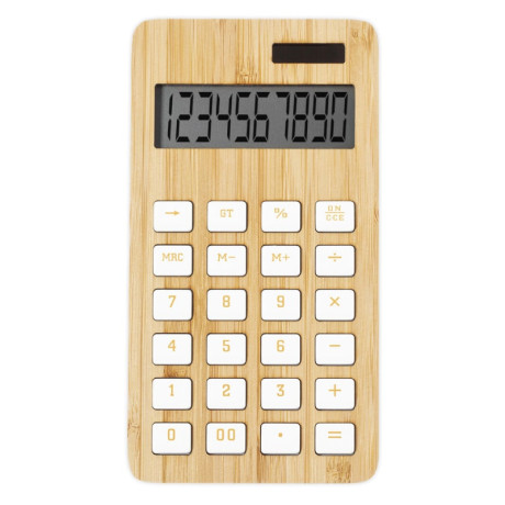 מחשבון סולארי בעיצוב עץ במבוק 