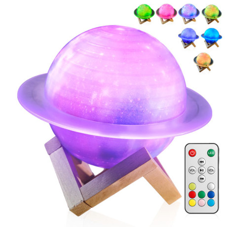 מנורת לילה רמקול בלוטוס כוכב לכת מחליף צבעים 